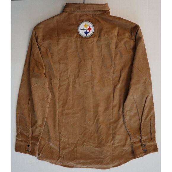 Darius Rucker x Fanatics Mens L Tan Pittsburgh Steelers Corduroy Full Snap Shirt - Picture 11 of 11
